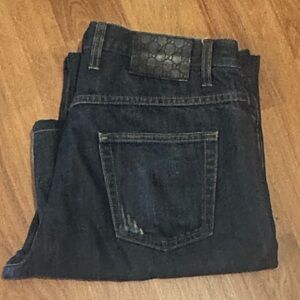 Gucci Distressed Denim Blue Jeans